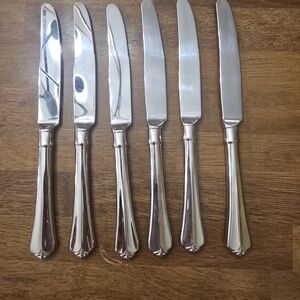 Julliard Dinner Knives Onieda 9.5 Inches Set 6 Stainless Steel Replacements